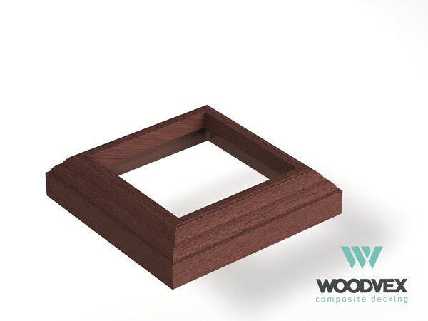 Крышка столба нижняя Woodvex тёмно-коричневая 150х150 мм