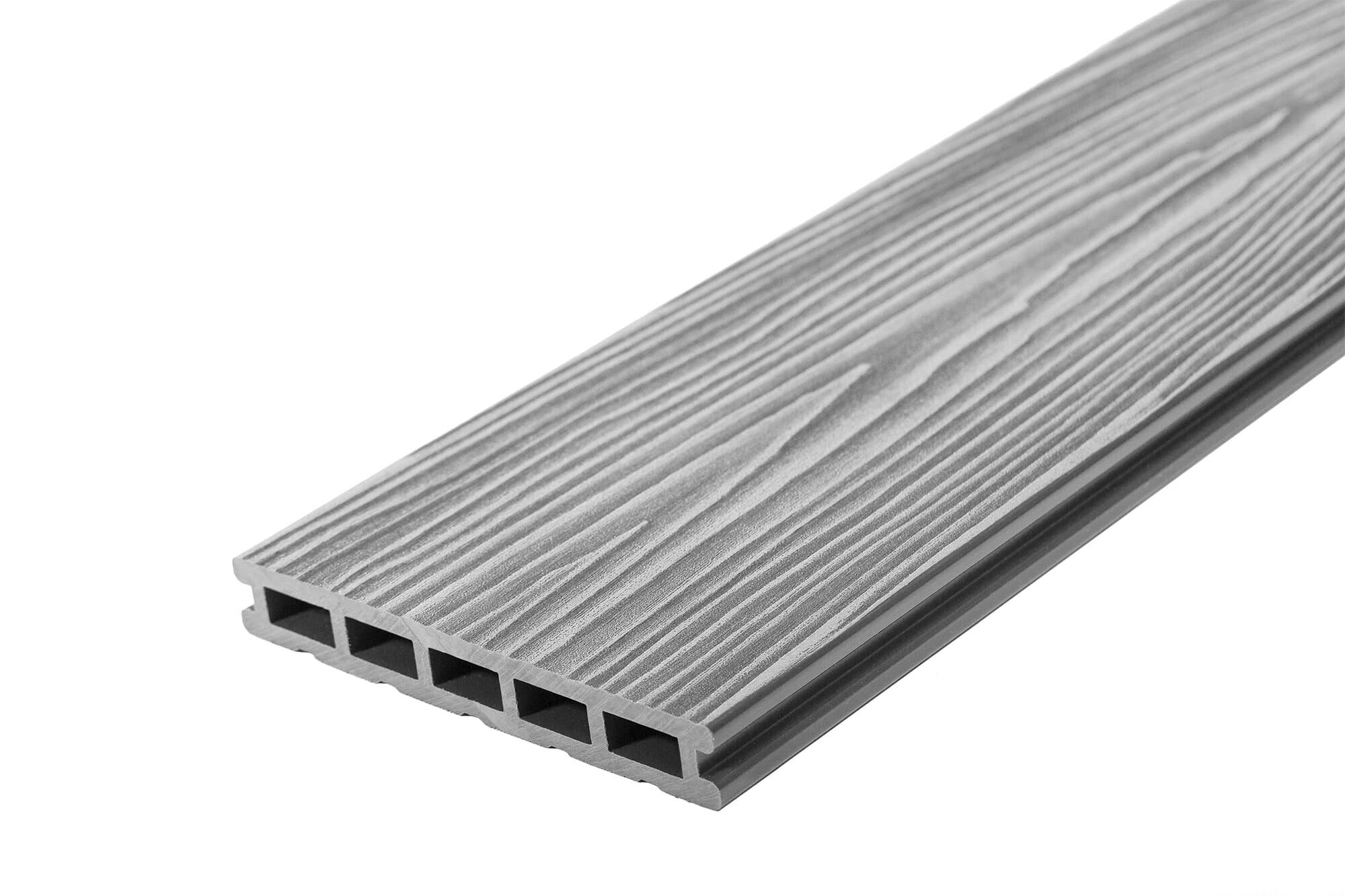 Террасная доска UnoDeck Mogano 4000х165×24 мм Серая — изображение 7