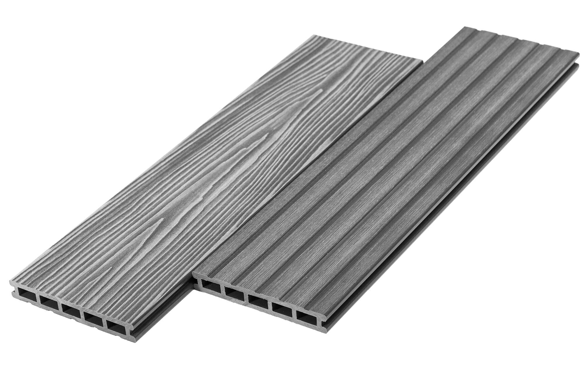 Террасная доска UnoDeck Mogano 4000х165×24 мм Серая — изображение 3
