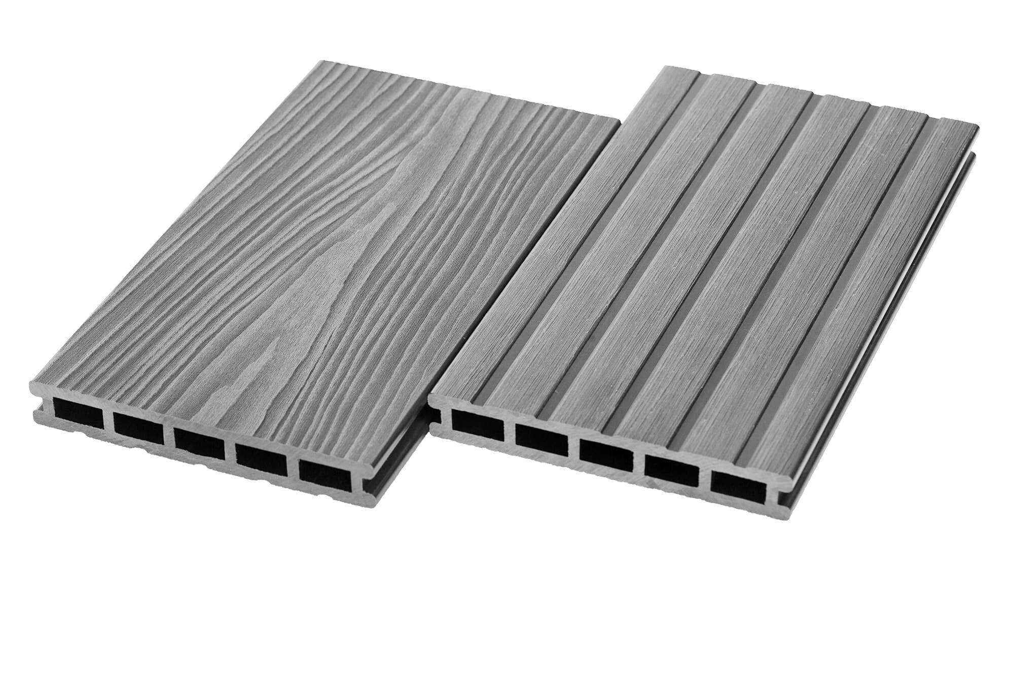 Террасная доска UnoDeck Mogano 4000х165×24 мм Серая — изображение 2