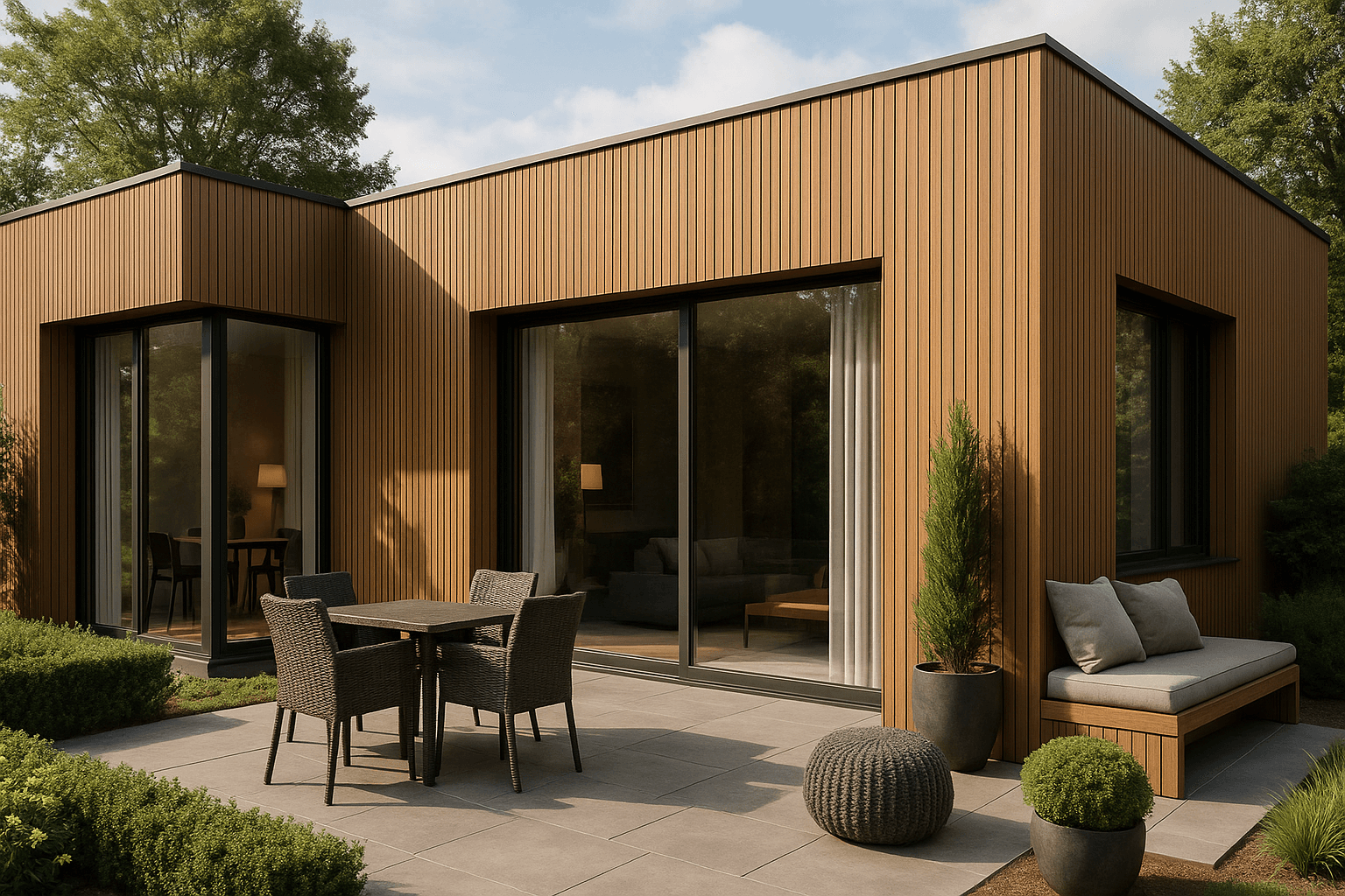 Фасадная реечная панель ДПК Holzhof Эко 219*24*3000мм, Коричневая — изображение 4