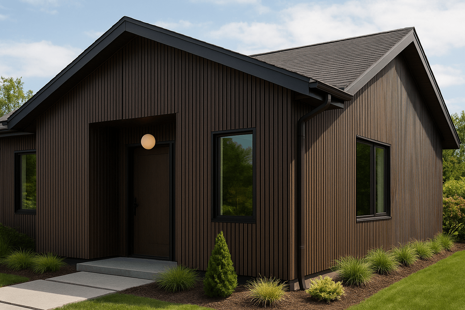 Фасадная реечная панель ДПК Holzhof Эко 219*24*3000мм, Венге — изображение 3