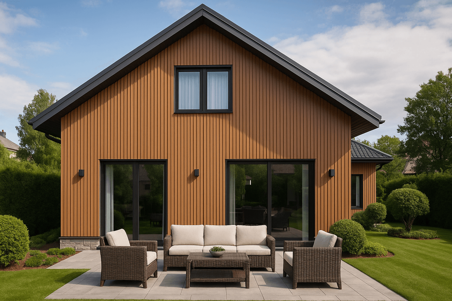 Фасадная реечная панель ДПК Holzhof Эко 219*24*3000мм, Коричневая — изображение 6